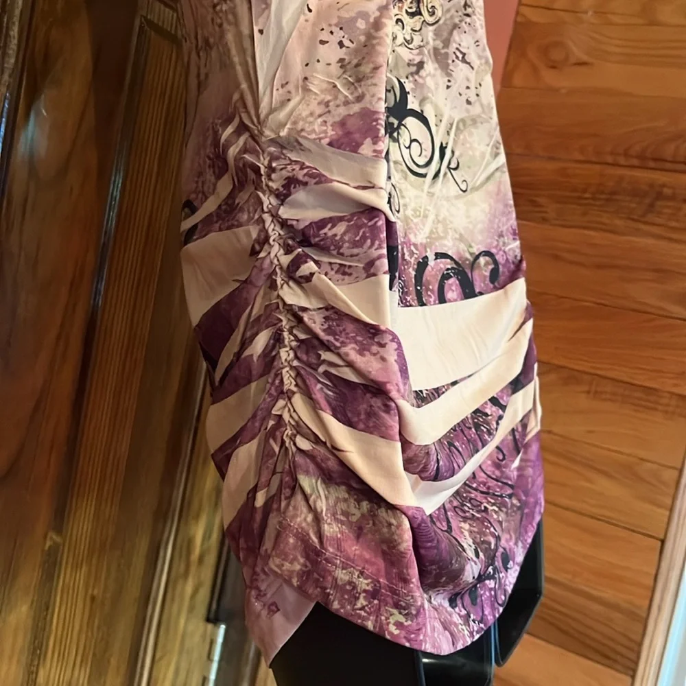 Tie Dye Stretchy Racer Back Tank Top - Picture 5 of 9